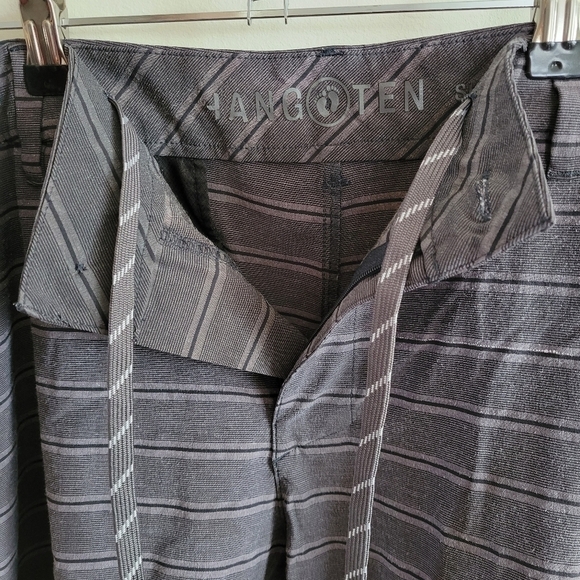 Hang ten board shorts black gray stripe pockets men's 40 - Picture 7 of 8